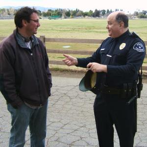 Brian Patrick Mulligan as Sgt. Boomer with director Michael Scalere on the set of 