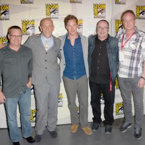 John Malkovich, Eric Darnell, Tom McGrath and Benedict Cumberbatch at event of Penguins of Madagascar (2014)