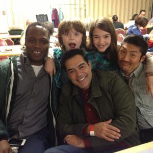 Brian TeeKevin DanielsCarlos Gomez Griffin Kane and Ali on the set of One Christmas Eve