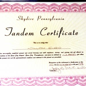 Skydive PA Tandem Certification; Bill Ehrin