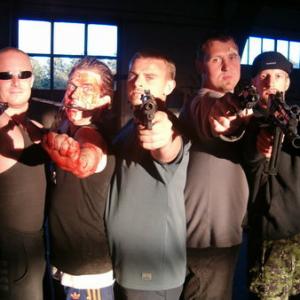 Thomas Biehl, Mads Koudal, Kim Sønderholm, Claus Lund and Jesper Blumensaat in Brutal Incasso (2005)