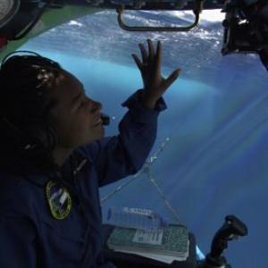 Dijanna Figueroa Marine Animal Physiologist  University of California at Santa Barbara in Deep Rover 2 submersible during descent