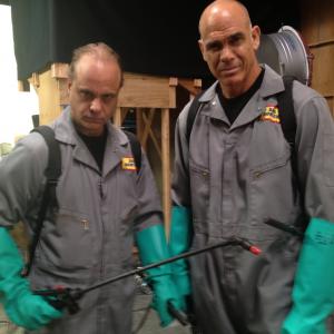 Dennis W, Hall & Greg Collins as THE BUG GUYS in the ABC Comedy FAMILY TOOLS - 