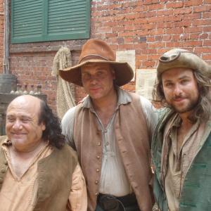 Danny DeVito Dennis W Hall and Charlie Day on the set of Its Always Sunny In Philadelphia on FX