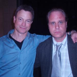 Dennis W Hall as Steven Morris with Gary Sinise on the set of CSINY