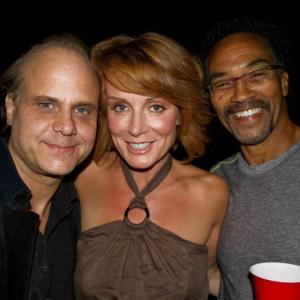 Actors Dennis W HallKristin Carey and Jonaton Wyne of THE CROSS a film by The Grinman Brothers