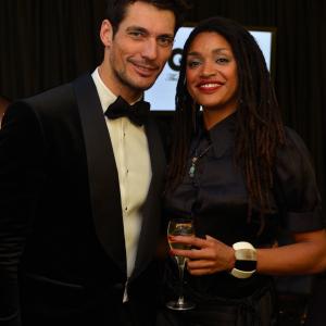 Kerri photographed with David Gandy at The GQ Man of the Year Awards.