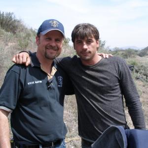 Medic Steve Martin  lead actor Skeet Ulrich on location for Jericho finale Why We Fight April 2007