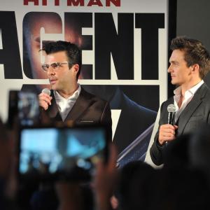 Zachary Quinto and Rupert Friend at event of Hitmanas Agentas 47 2015