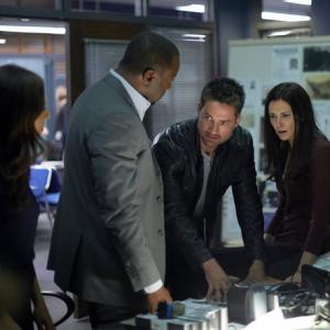 Still of Laura Mennell Malik Yoba Warren Christie and Azita Ghanizada in Alphas Need to Know 2012