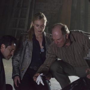 Still of Ted Levine Diane Kruger and Marco Ruiz in The Bridge 2013