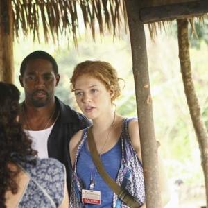 Still of Jason George and Rachelle Lefevre in Off the Map 2011