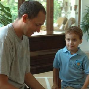 Studio Still from the set of Transporter 2 - Hunter Clary with Louis Leterrier, Director.