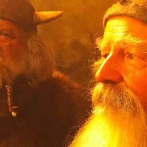 Actor Olaf Krätke as old viking Urobe (right side)in the movie blockbuster 