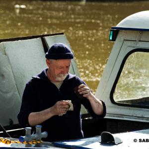 Actor Olaf Krtke as old seaman captain Solmsen in the feature film Lola auf der Erbse 2013