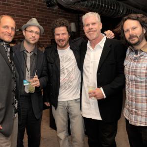 Woody Harrelson, Keith Calder, Guy Moshe, Ron Perlman and Ram Bergman at BUNRAKU premiere party