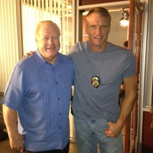 Dolph and Chuck on the set of Ambushed