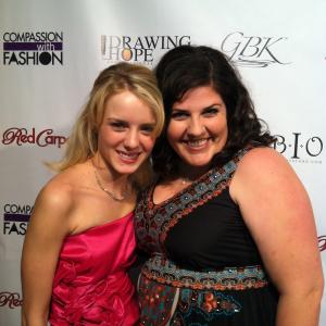 Laura Slade Wiggins and Rakefet Abergel on the red carpet at Drawing Hope International Gala in Beverly Hills, CA.