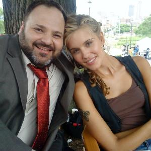 Rod Maiorano and Maggie Grace on the set of The Experiment