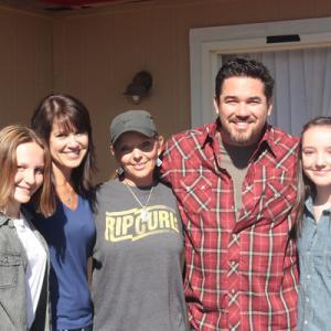 From the set of A HORSE FOR SUMMER Mandalynn Carlson Terri Minton Nancy Criss Dean Cain and Nicole Taylor Criss