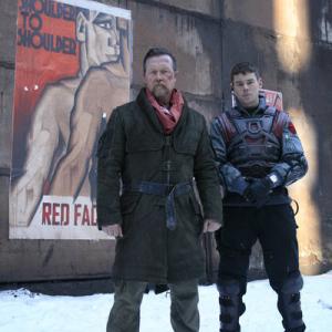 Still of Robert Patrick and Brian J Smith in Red Faction Origins 2011