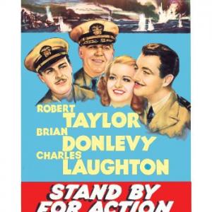 Charles Laughton Robert Taylor Brian Donlevy and Marilyn Maxwell in Stand by for Action 1942