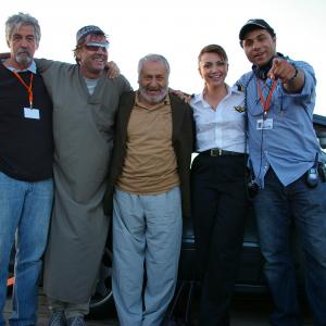 with Rana Sultan, Nadim Sawalha, Reainhart Peschke, and David Pritchard on the set of Captain Abu Raed