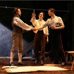 David Costible as Manus, Alan Cox as Owen, and Chandler Williams as Lt. Yolland in MTC's 2007 Broadway revival of Translations.