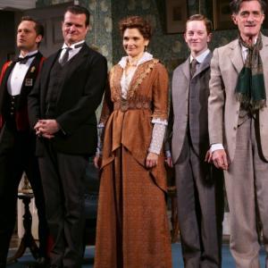 Curtain Call for The Winslow Boy. Chandler Williams, Michael Cumpsty, Mary Elizabeth Mastrantonio, Spencer Davis Milford and Roger Rees.