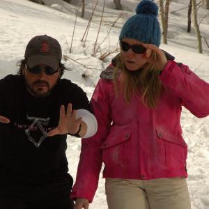 Adam Green directs Emma Bell on the set of FROZEN 2009