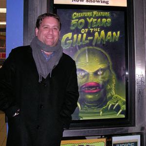 Director Matthew Crick outside of the Two Boots Theatre for the screening of Creature Feature 50 Years of the GillMan