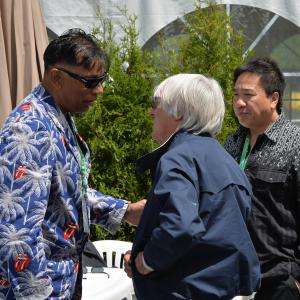Bernie Ecclestone CEO of Formula One Management and Formula One Administration in meeting with Timothy Khan and Sam Wong Canada Grand Prix 2013