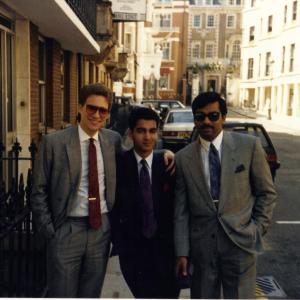 LR Tom Kaplan Junaid Islam and Timothy Hollywood Khan Park Place after the conclusion of Merchant Ivory Agreement