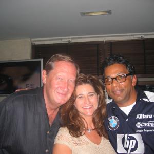 Timothy Hollywood Khan with Peter Crooke in Monaco after the win by Juan Pablo Montoya at Monaco Grand Prix