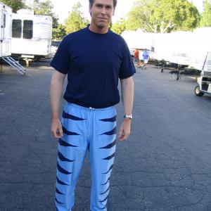 Chris Cashman on the set of Kicking and Screaming as Will Ferrells stuntman