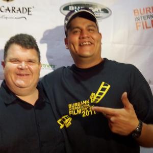 Adrian I. Iniguez Founder of BIFF and Bubba Da Skitso on the Red Carpet for BIFF, the Burbank International Film Festival. Official Selection, Code 4: Security Officer On Duty created by Robert Deioma