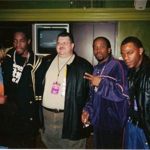 Sassy C. (Michelle Franklin) from J. J. Fad Bubba Da Skitso (Center) with Outkast Andre 3000 (Andre Benjamin) and Big Boi (Antwan Patton) and Radio Personality Sunny D. (Marvin Dunlap)