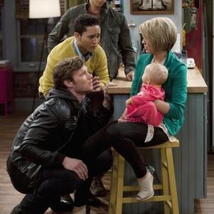 Still of Tahj Mowry, Chelsea Kane, Jean-Luc Bilodeau and Derek Theler in Baby Daddy: I Told You So (2012)