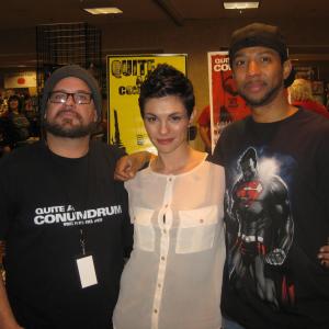 Thomas Phillips left Sasha Ramos center Chris Greene right at the Days of the Dead Horror Convention 2014