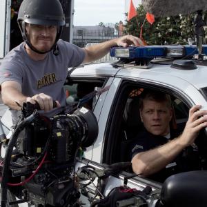 Cameron and Michael Cudlitz on the set of Southland
