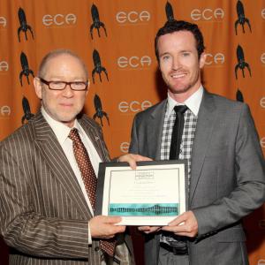 Cameron Duncan receives the Grand Prize Award from Steven Poster at the 2010 ICG Emerging Cinematographers Awards
