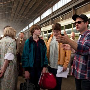 Still of JJ Abrams Joel Courtney and Riley Griffiths in Super 8 2011