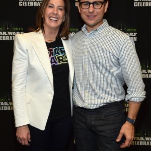 Kathleen Kennedy and JJ Abrams at event of Zvaigzdziu karai galia nubunda 2015