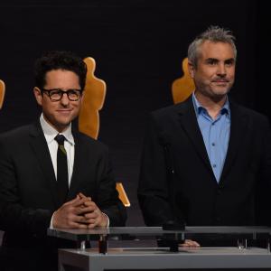 JJ Abrams and Alfonso Cuarn at event of The Oscars 2015