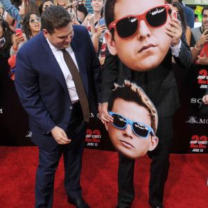 Actors Jonah Hill and Channing Tatum arrive at the Los Angeles premiere of 22 Jump Street at Regency Village Theatre on June 10 2014 in Westwood California