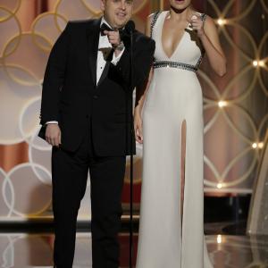 Jonah Hill and Margot Robbie at event of 71st Golden Globe Awards 2014