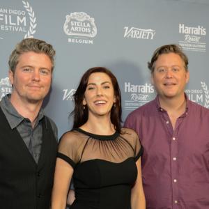 David J Phillips Kristin Wallace and Christian Lloyd from Moments of Clarity at the 2015 San Diego Film Festival