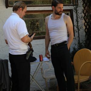 Ryan Harper Gray and Justin Arnold on the set of No Way To Live