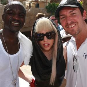 Akon and Lady Gaga with Richard Wilk