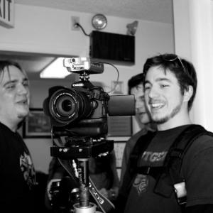 Director Chad Gurdgiel with Producer Kyle Thompson on set of The Last Session